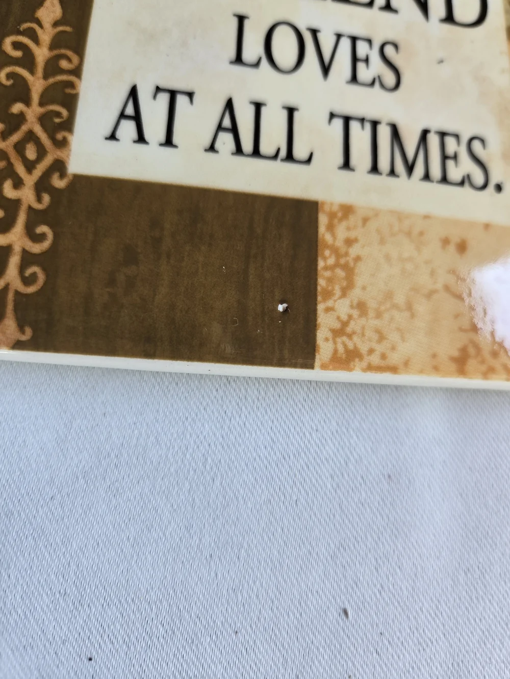 'A Friend Loves At All Times' Brown Wall Plaque and Photo Frame Set